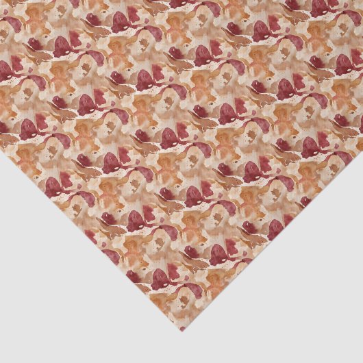 Papier Mousseline Abstract Watercikir Pattern in Warm Autumn Colors (Détail)