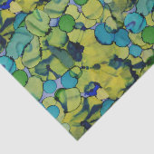 Papier Mousseline Abstract Watercolor Green Teal Blue Tissue Paper (Détail)