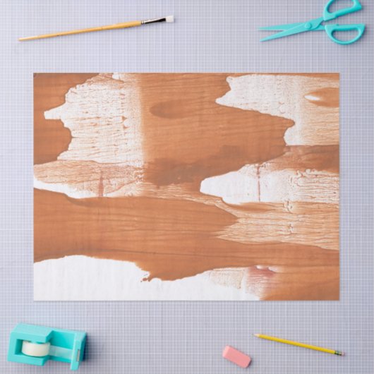 Papier Mousseline abstraction orange-brun (Artisanat)