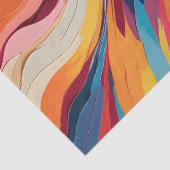 Papier Mousseline Abstrait arc-en-ciel vif rayures ondulées (Détail)