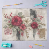 Papier Mousseline Abstrait Art College Rustic Florals Découpage (Artisanat)