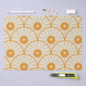 Papier Mousseline Abstrait Art Déco Sun Motif Orange (Artisanat)