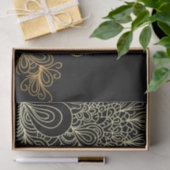 Papier Mousseline Abstrait Artistic Gold Line Doodles d'art sur Blac (Cadeau)