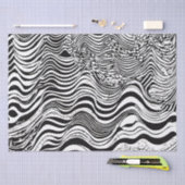 Papier Mousseline Abstrait blanc et noir (Artisanat)