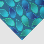 Papier Mousseline Abstrait bleu vert vert turquoise de pluie de paon (Détail)