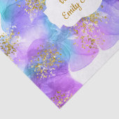 Papier Mousseline Abstrait Bleu Violet Encre d'alcool Art personnali (Détail)