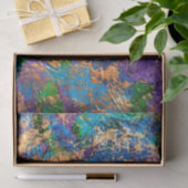 Papier Mousseline Abstrait BohoGold bleu violet effet texturé Tiss (Cadeau)