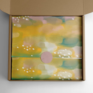Papier Mousseline Abstrait brillant peint. Bracelet rose jaune