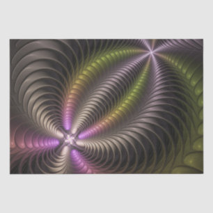Papier Mousseline Abstrait brillant Trippy coloré 3D Fractal Art