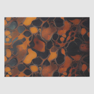 Papier Mousseline Abstrait Brun & Noir Texture Écaillé de Tortue