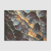 Papier Mousseline Abstrait Cellulaire Bourgogne Bleu Or (Recto)