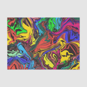 Papier Mousseline Abstrait Coloré Twirly / Poussé /
