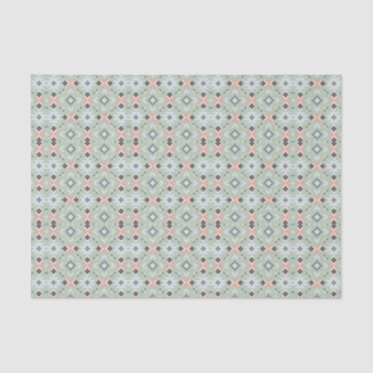 Papier Mousseline Abstrait En Papier Tissu Rose Et Vert (Recto)
