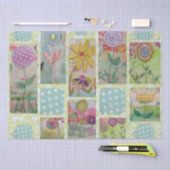 Papier Mousseline Abstrait floral 9 (Artisanat)