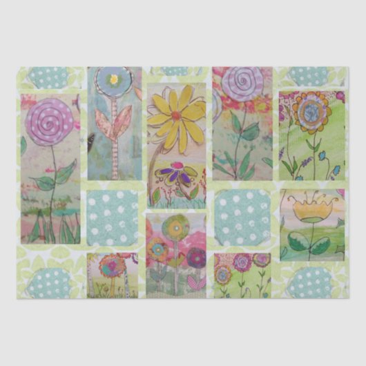 Papier Mousseline Abstrait floral 9 (Recto)