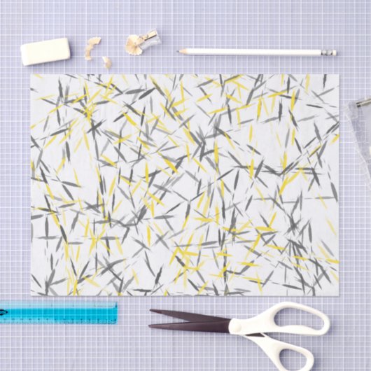 Papier Mousseline Abstrait gris jaune (Artisanat)