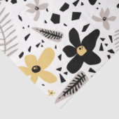 Papier Mousseline Abstrait Gris jaune noir gris sans joint motif flo (Détail)