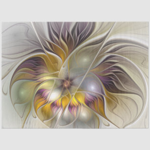 Papier Mousseline Abstrait Imaginaire coloré Fleur moderne Fractal