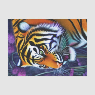 Papier Mousseline Abstrait Majestic Predator Tiger