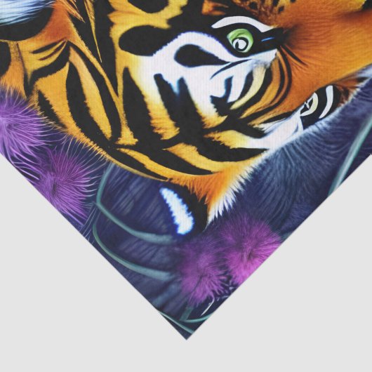 Papier Mousseline Abstrait Majestic Predator Tiger (Détail)