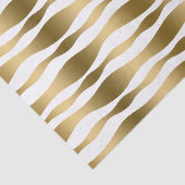 Papier Mousseline Abstrait moderne blanc & or Zebra Stripes (Détail)