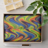 Papier Mousseline Abstrait Multicolore Ondulé (Cadeau)