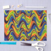 Papier Mousseline Abstrait Multicolore Ondulé (Artisanat)