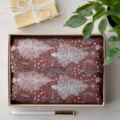 Papier Mousseline Abstrait Noël Arbres Motif 3 (Cadeau)