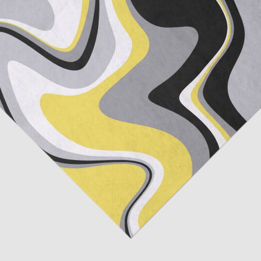 Papier Mousseline Abstrait noir et jaune (Détail)