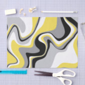 Papier Mousseline Abstrait noir et jaune (Artisanat)