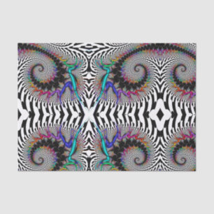 Papier Mousseline Abstrait noir fractal arc-en-ciel noir noir