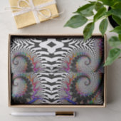 Papier Mousseline Abstrait noir fractal arc-en-ciel noir noir (Cadeau)