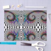 Papier Mousseline Abstrait noir fractal arc-en-ciel noir noir (Artisanat)
