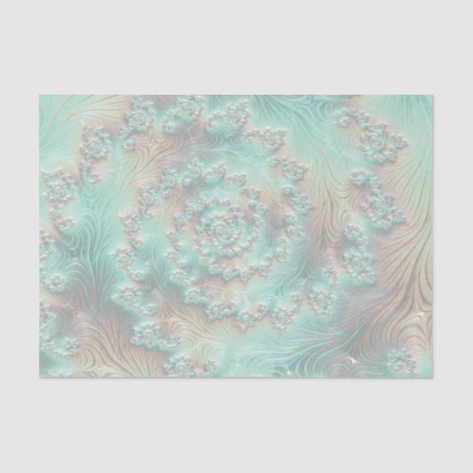 Papier Mousseline Abstrait Pastel émaillé Fractal spiral (Recto)