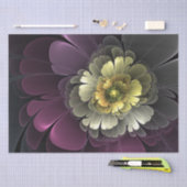 Papier Mousseline Abstrait Purpur moderne Khaki Gris Fleur fractale  (Artisanat)