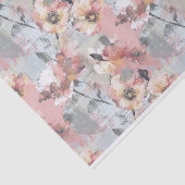 Papier Mousseline Abstrait rose floral peint et Motif gris (Détail)