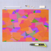 Papier Mousseline Abstrait rose, orange et violet (Artisanat)