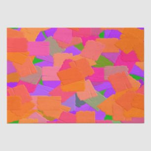 Papier Mousseline Abstrait rose, orange et violet