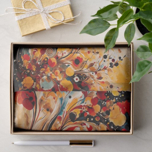 Papier Mousseline Abstrait Sunset Breeze Automne (Cadeau)