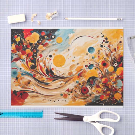 Papier Mousseline Abstrait Sunset Breeze Automne (Artisanat)