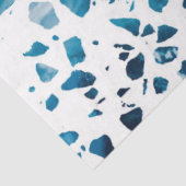 Papier Mousseline Abstrait Terrazzo Mosaic Marine et Motif bleu clai (Détail)
