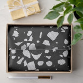 Papier Mousseline Abstrait Terrazzo Mosaic Motif noir et blanc (Cadeau)