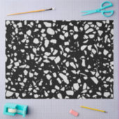 Papier Mousseline Abstrait Terrazzo Mosaic Motif noir et blanc (Artisanat)