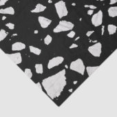 Papier Mousseline Abstrait Terrazzo Mosaic Motif noir et blanc (Détail)