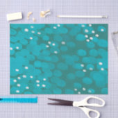 Papier Mousseline Abstrait trait de brosse turquoise bleu moderne pe (Artisanat)
