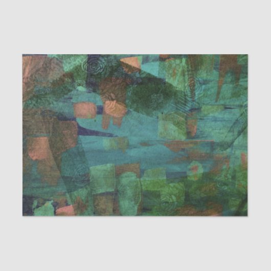 Papier Mousseline Abstrait Vert Floral Nature Amateurs Forrest (Recto)