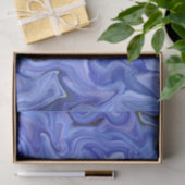 Papier Mousseline Abstraite de soie bleue (Cadeau)