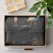 Papier Mousseline Abstraite Marque Village de Noël Dessin Ciel de nu (Cadeau)