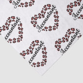 Papier Mousseline Accountant Leopard Heart Frame White (Détail)