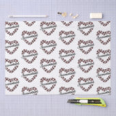 Papier Mousseline Accountant Leopard Heart Frame White (Artisanat)